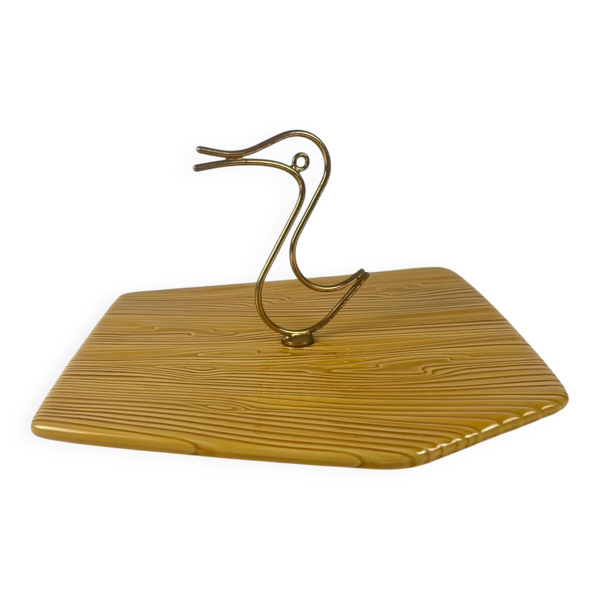 Plateau à fromage Vallauris, poignée canard, 1950/60