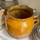 Grease pot, glazed ochre ceramic jar no. 4 - 18th century