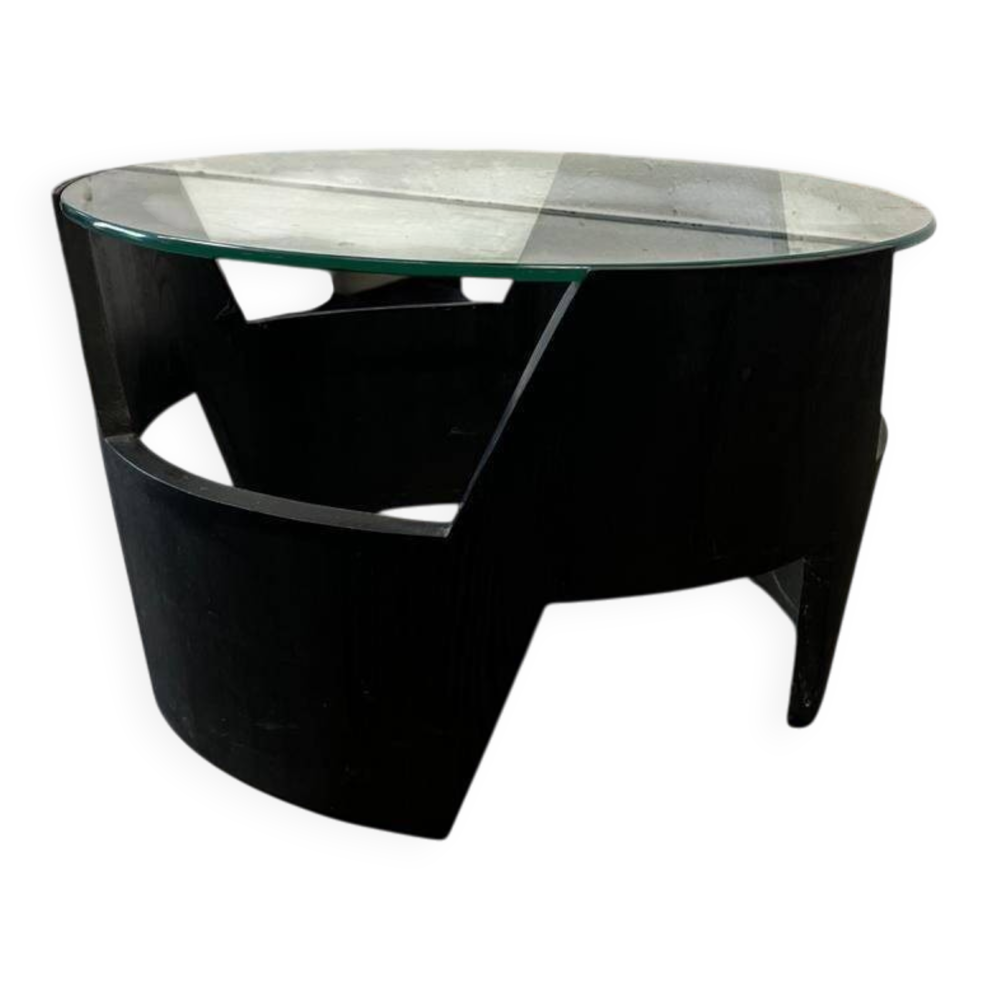 Table basse ronde vintage space age / table basse