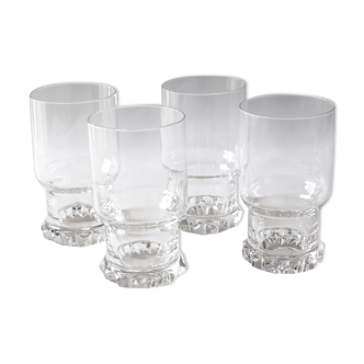 4 high crystal whisky glasses