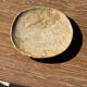 Small pocket tray or circular beige petrified wood dish D22.5-20 -3310