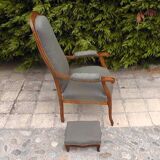 Fauteuil Voltaire et repose pieds