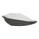 Leaf-shaped pocket emptier, two-tone ceramic by Cerenne Vallauris