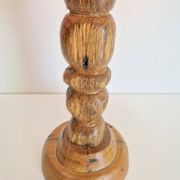 Mid-Century Modern Brutalist Wooden Table Lamp, France, 1950s