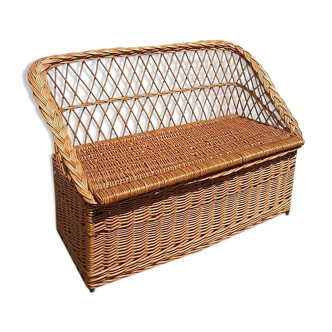 Toy box, children's wicker bench