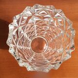 Thick glass vase geometric facet - vintage