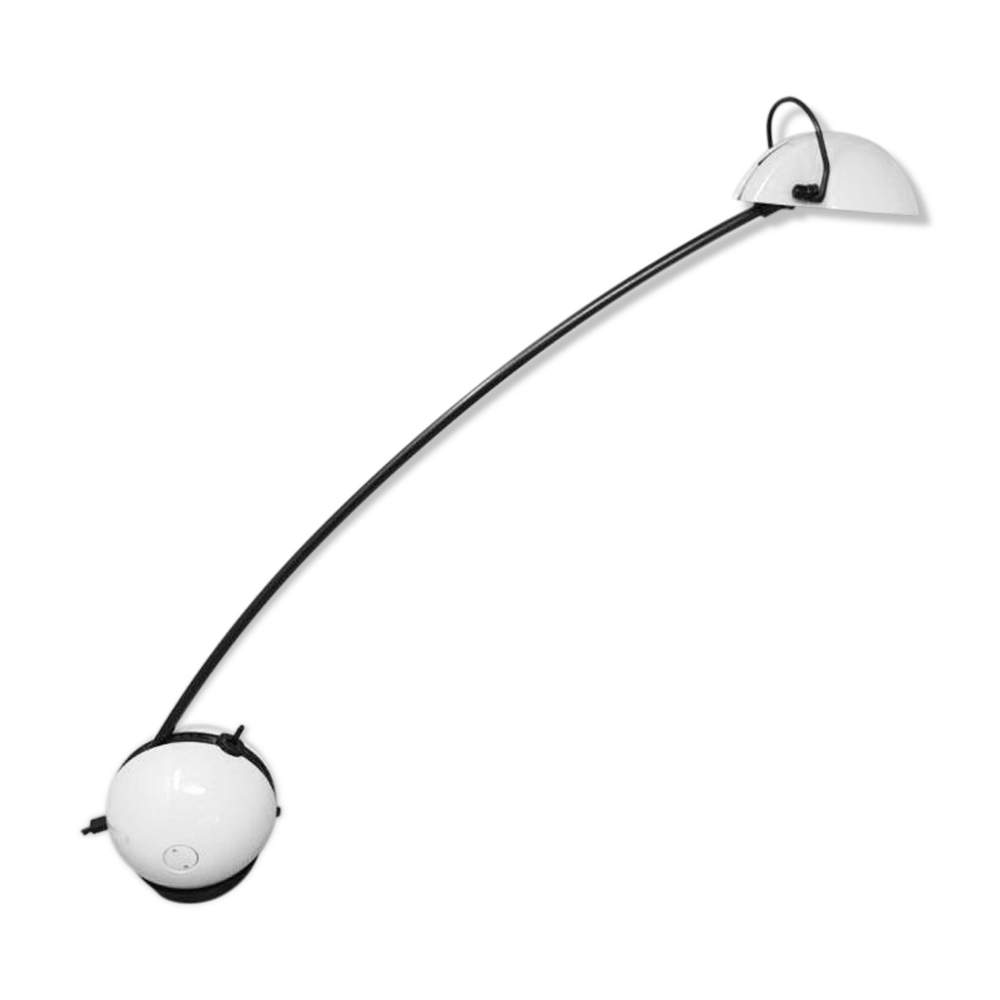 1970s white table lamp "alina" by valenti with box, made in italy