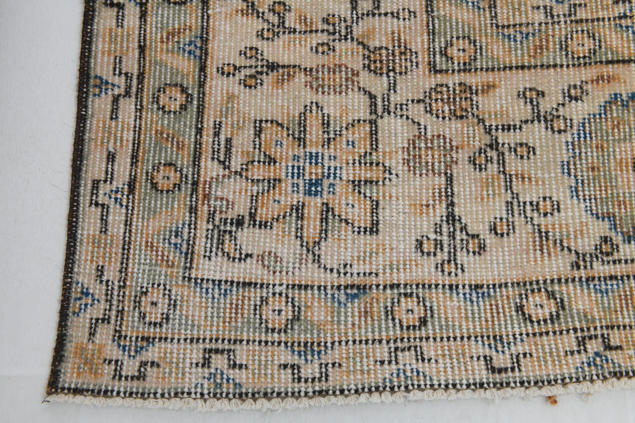 8x12 handmade orange foloral turkish rug 383x257cm