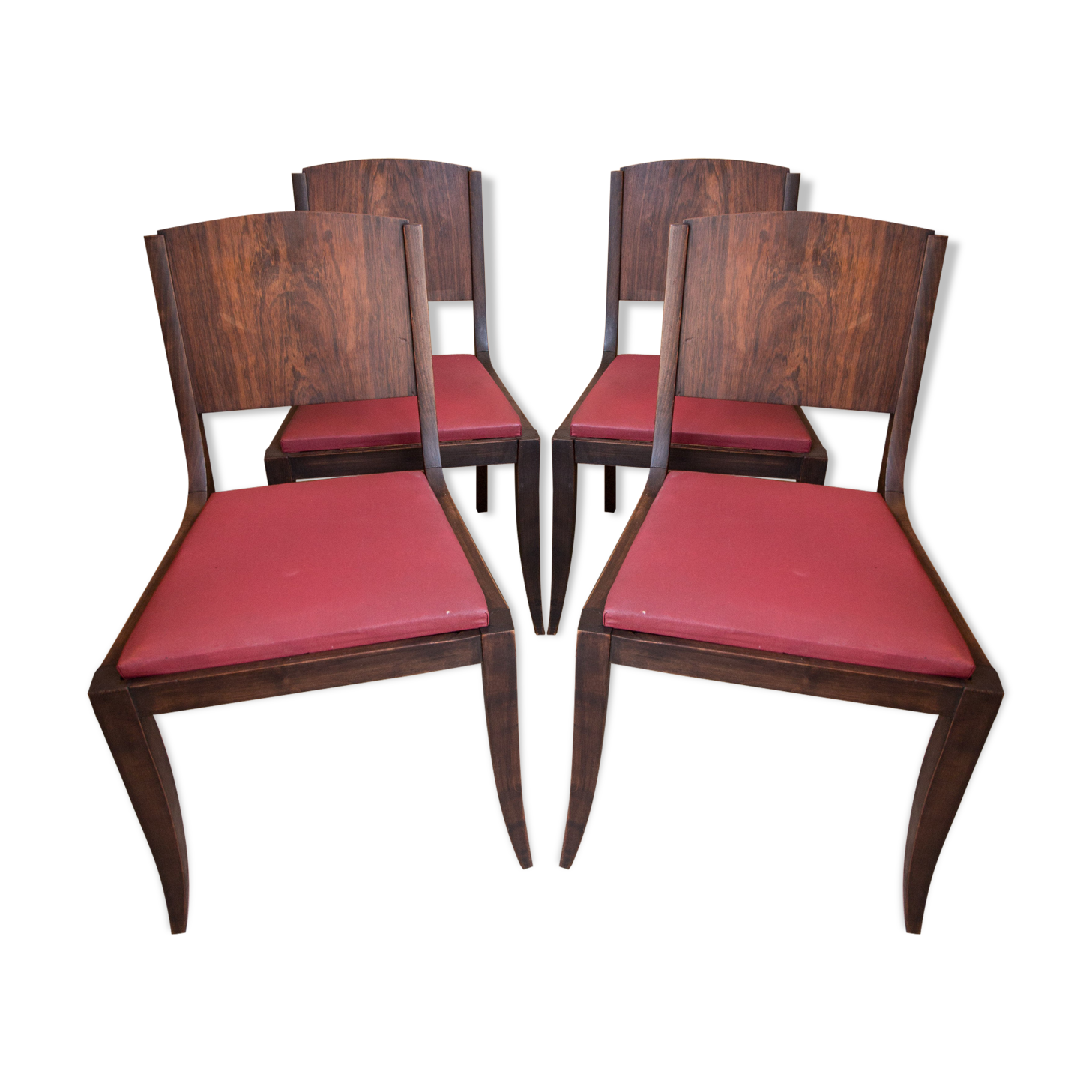Suite of four art deco chairs