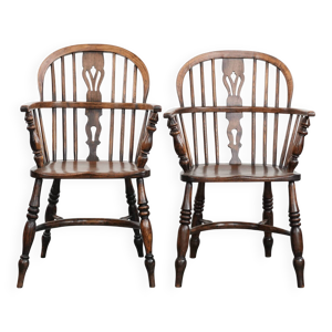 Ensemble antique anglais de 2 chaises
