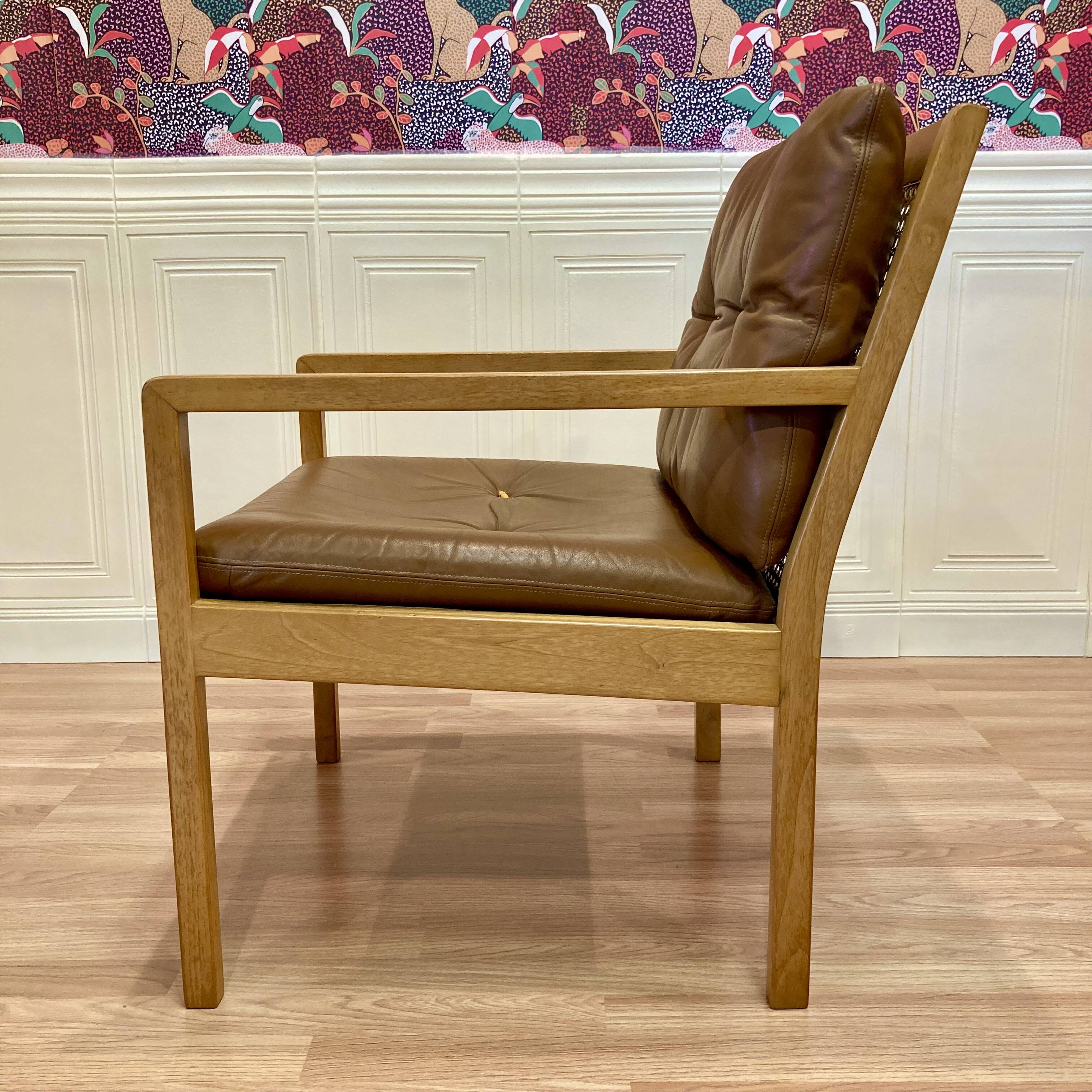 Scandinavian design leather armchair "Bernt Petersen" 1960.