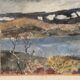 Original Swedish Oil on Panel - 'Landscape with Water' by Josef Sandberg - Signed - Vintage and Framed - 54.5 × 38.5 cm