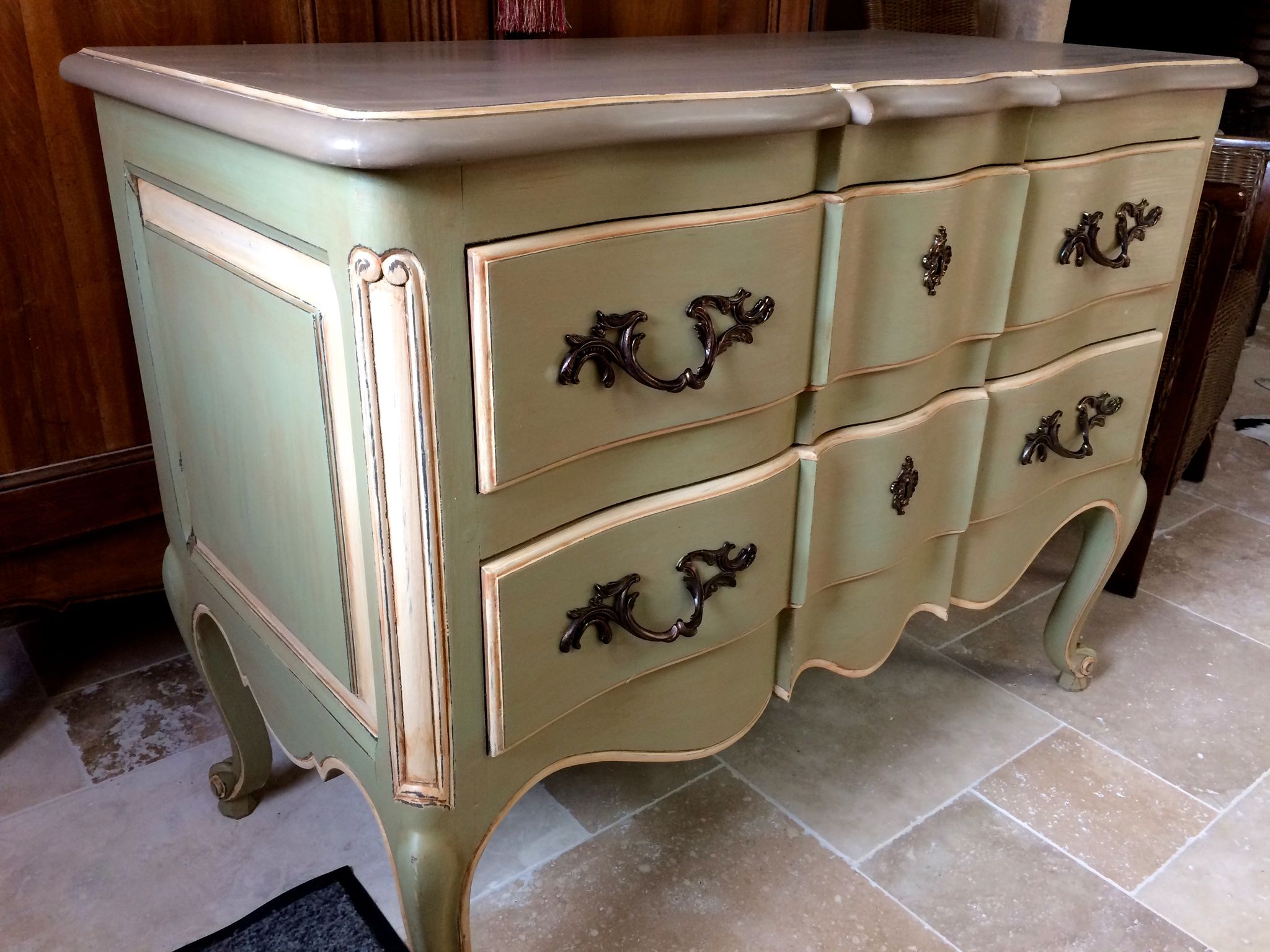 Commode arbalète deux tiroirs