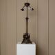 Lampe de table en métal bronze brun – Empire années 1910, design italien avec motifs animaliers, lampe de bureau classique