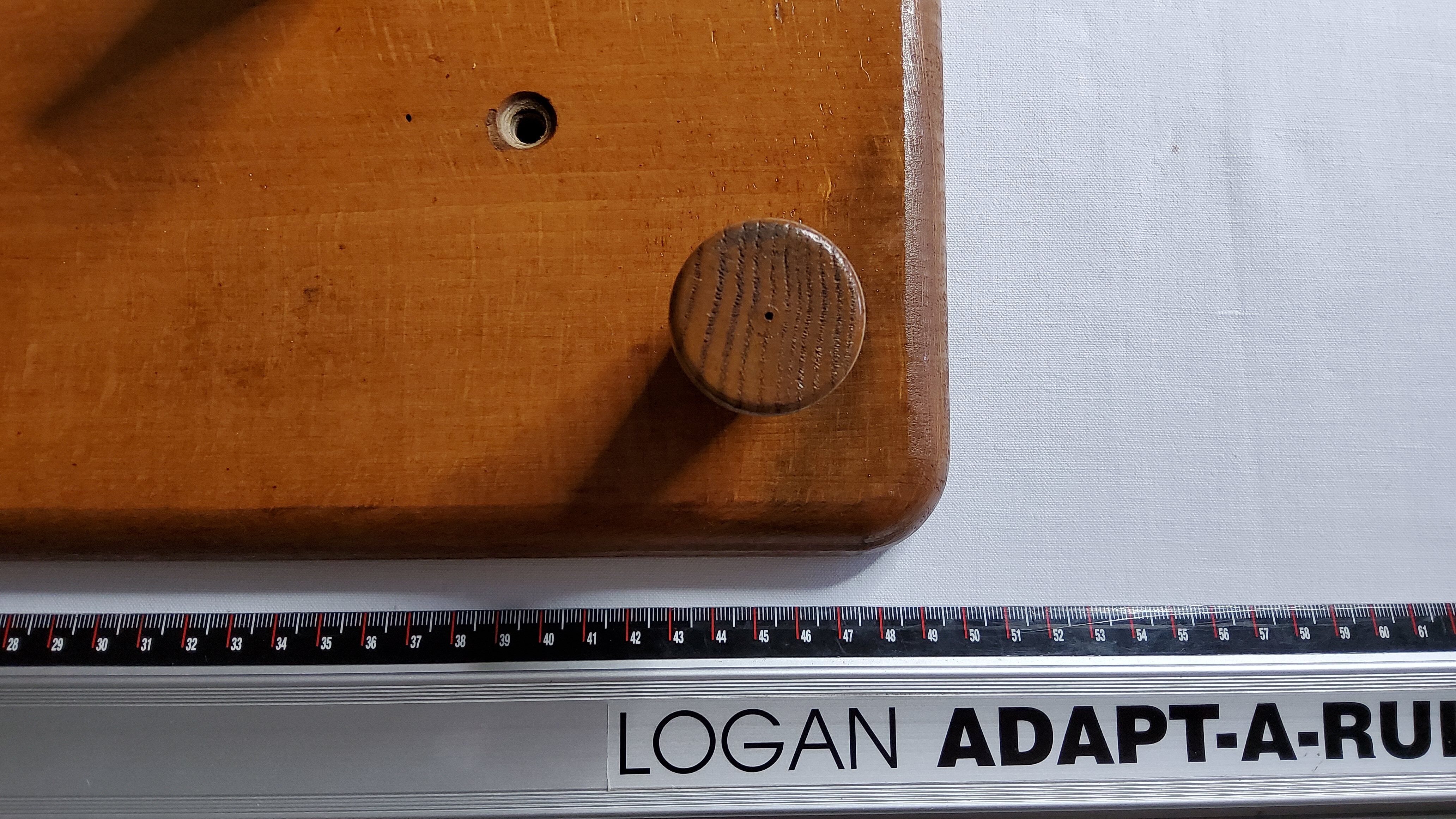 Coat rack with five hooks in natural wood, 50 cm
