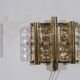 Pair of glass and brass wall lights by Carl Fagerlund 1970