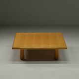 Minimalist ash wood coffee table, 1980s europe.