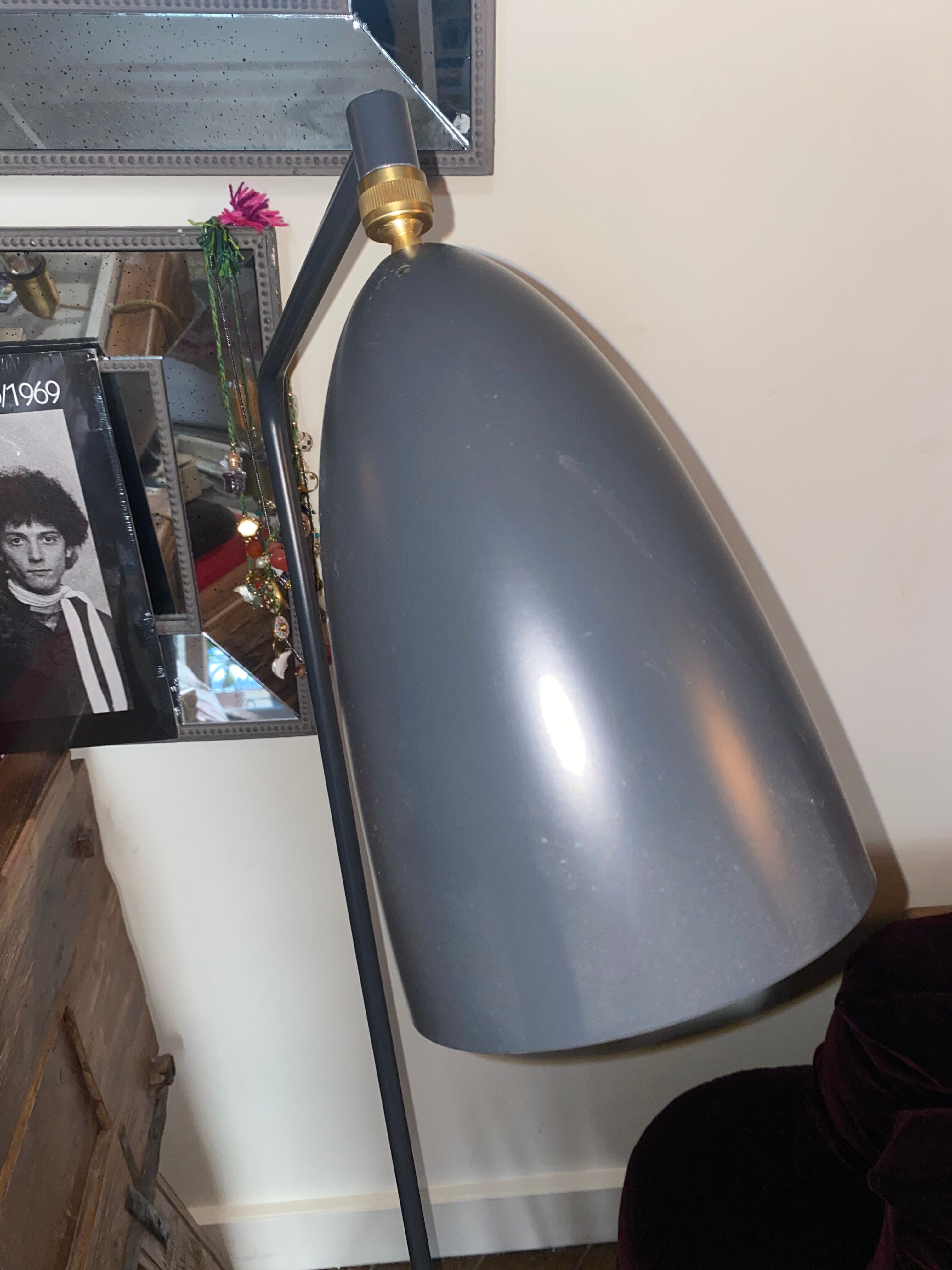 Floor lamp anthracite grey Gubi Grossman Grässhoppa collection