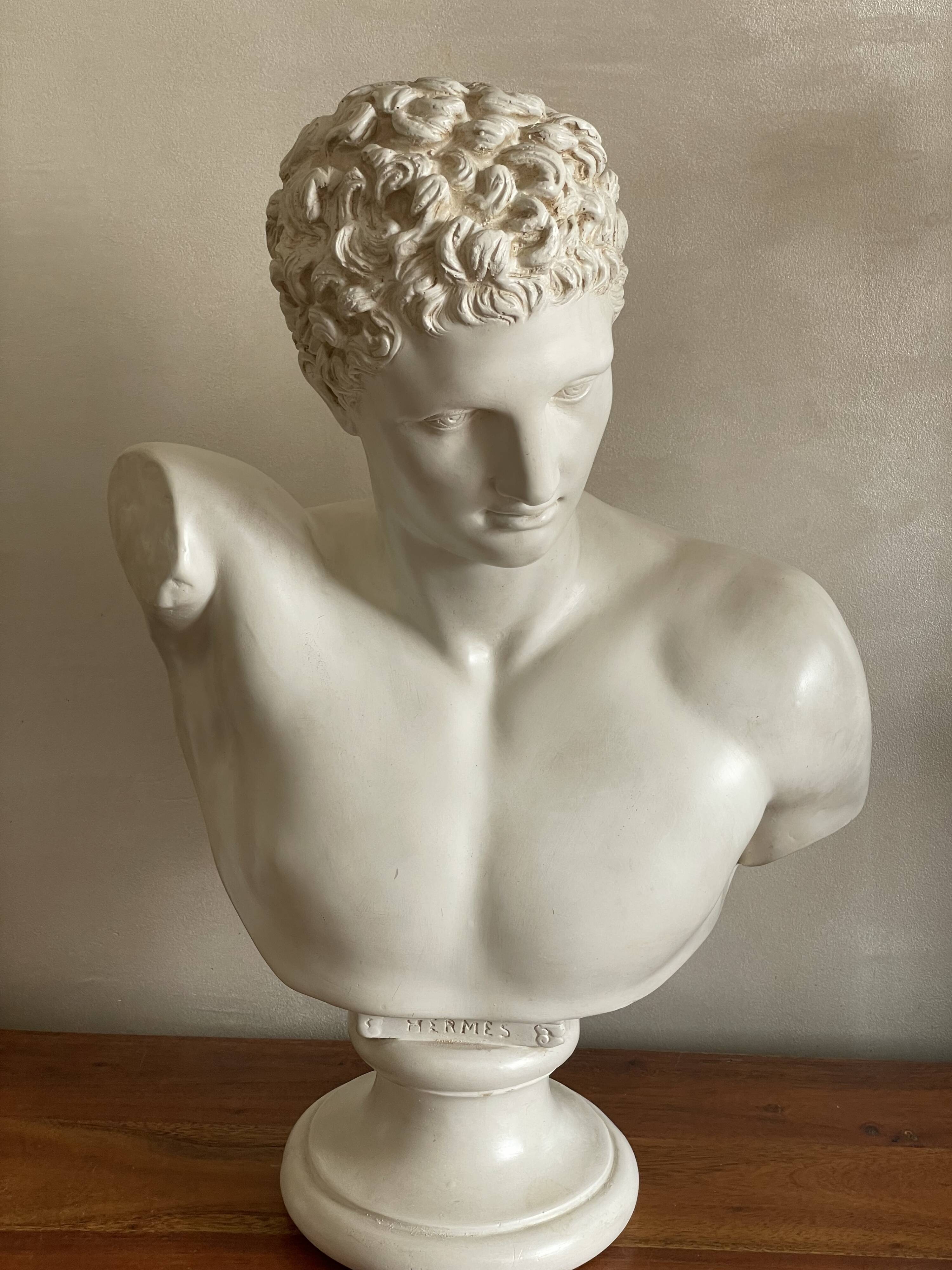 Large Hermes plaster bust
