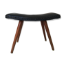 Dark blue leather stool with studs