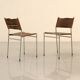 Set of 6 "SE06" chairs in patinated brown leather by Martin Visser for Spec