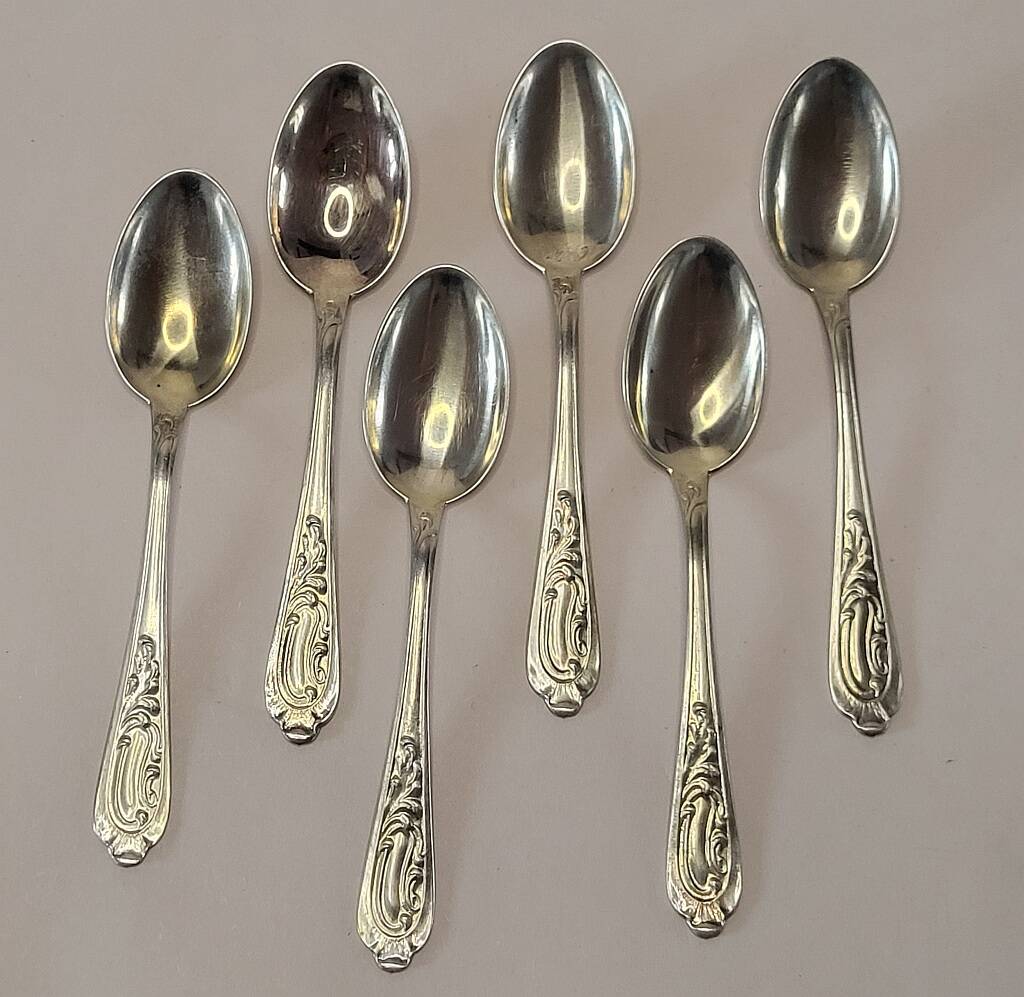 Italian Silver Coffee Spoon Set of 6