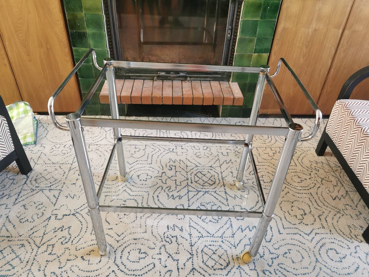 Convertible vintage rolling serving cart