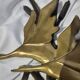 Hollywood regency brass wall sculpture birds