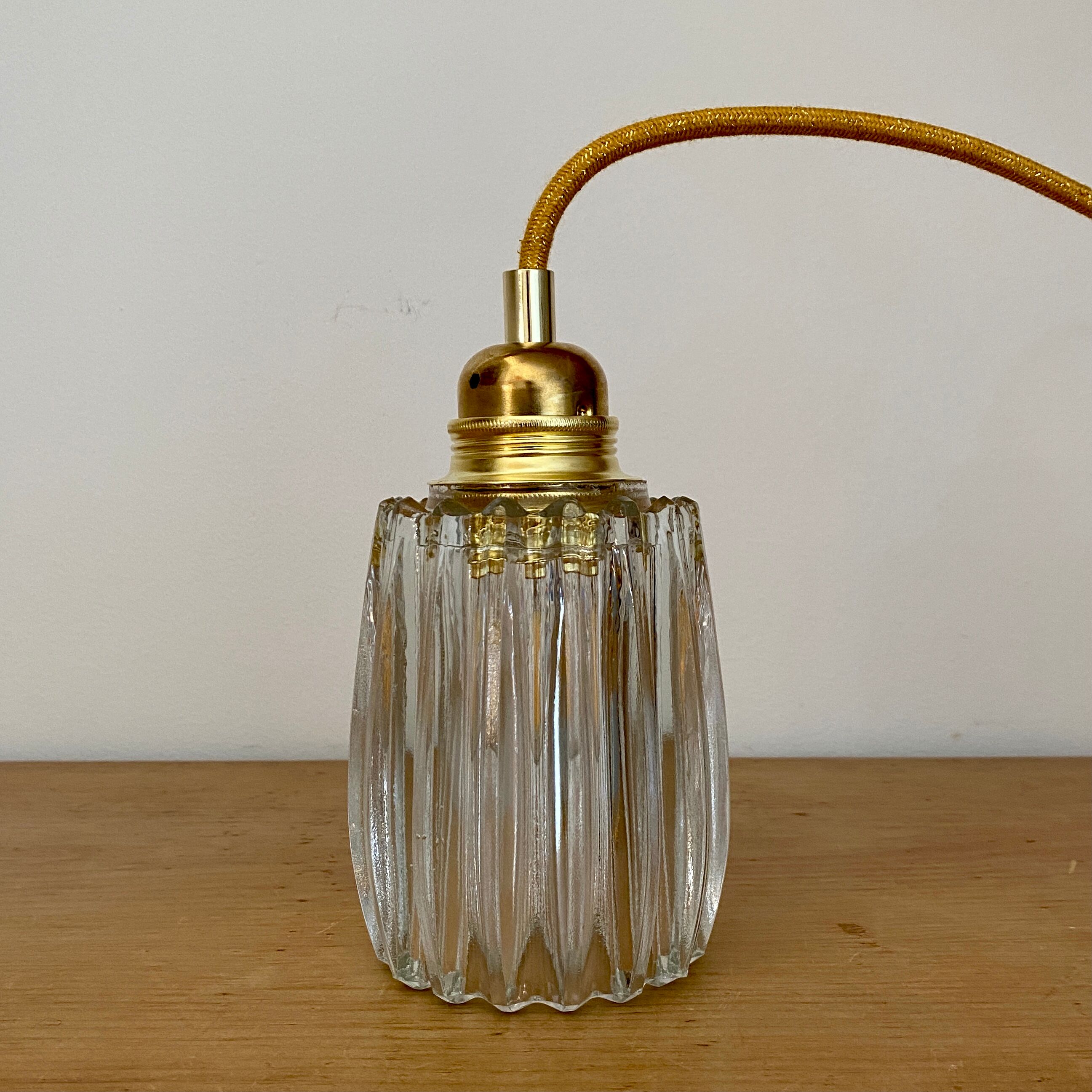 Baladeuse tulipe vintage en verre épais