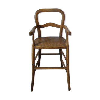 Chaise haute en bois avec assise imitation cannage