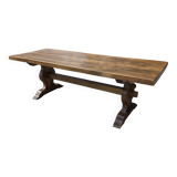Solid oak monastery table, 243cm L