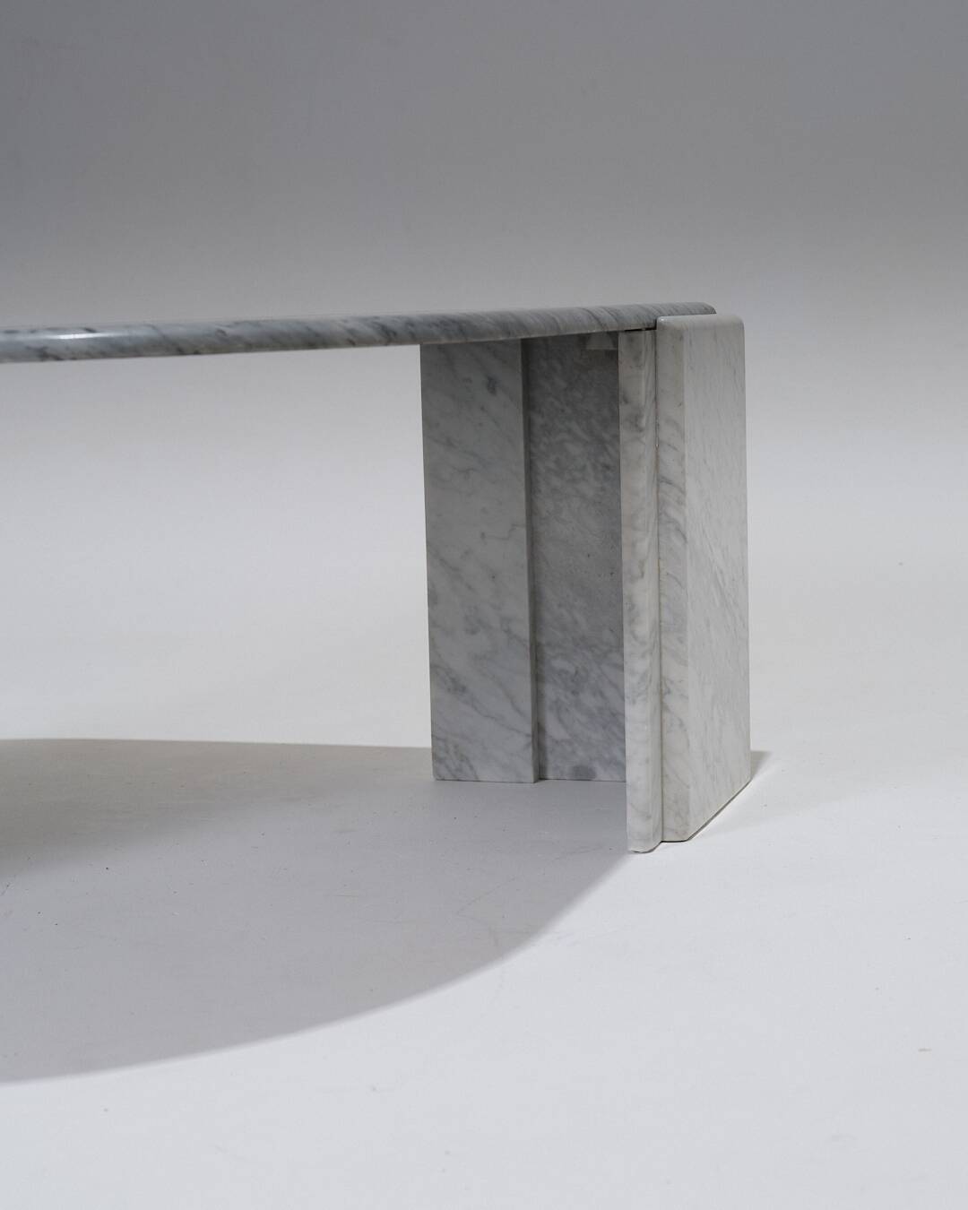 Gray Marble Drop-Shaped Coffee Table, 1980s