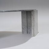 Gray Marble Drop-Shaped Coffee Table, 1980s