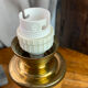 Lampe en bois et laiton, dans le style  Mazda