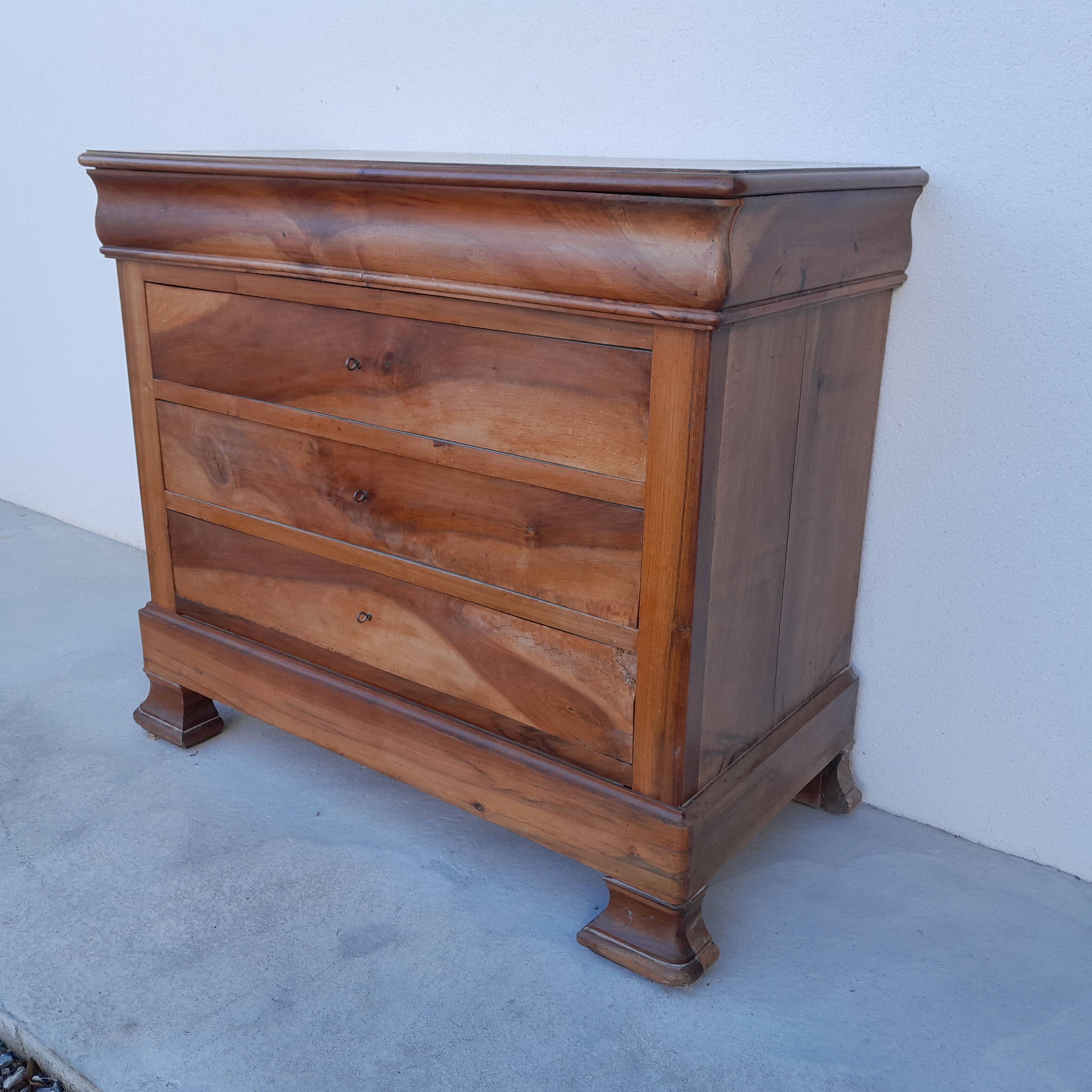 19th-century walnut commode