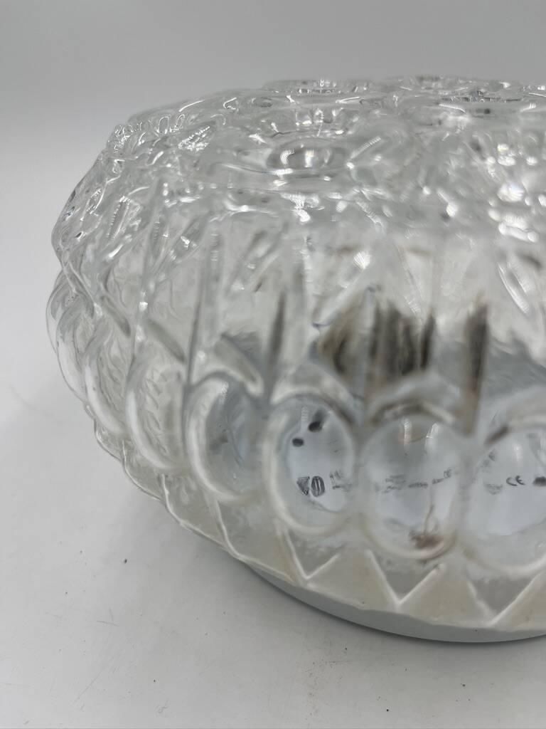 Molded glass ceiling light with relief
