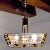 Lustre Venini tubulaire verre de Murano 1970, Italie