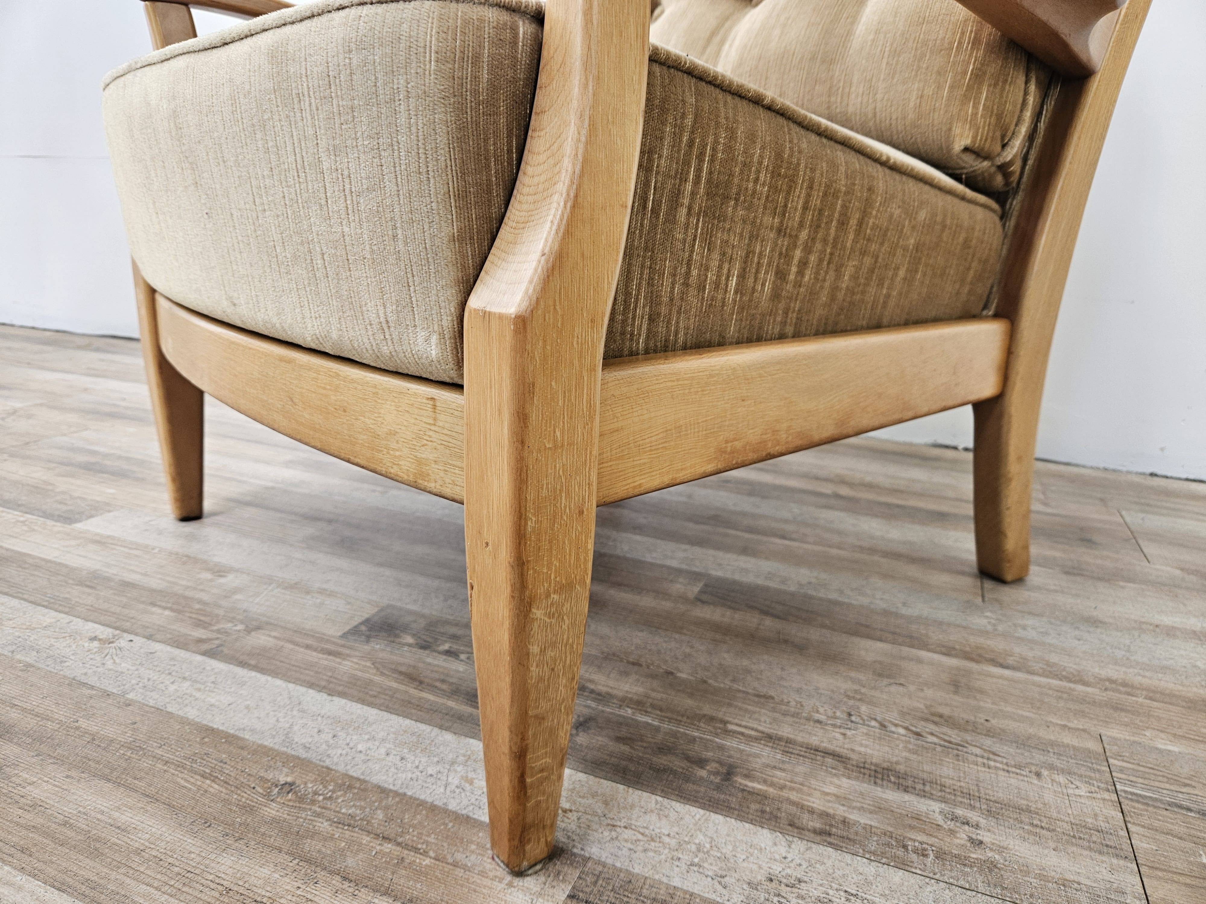 70s beech living room armchair
