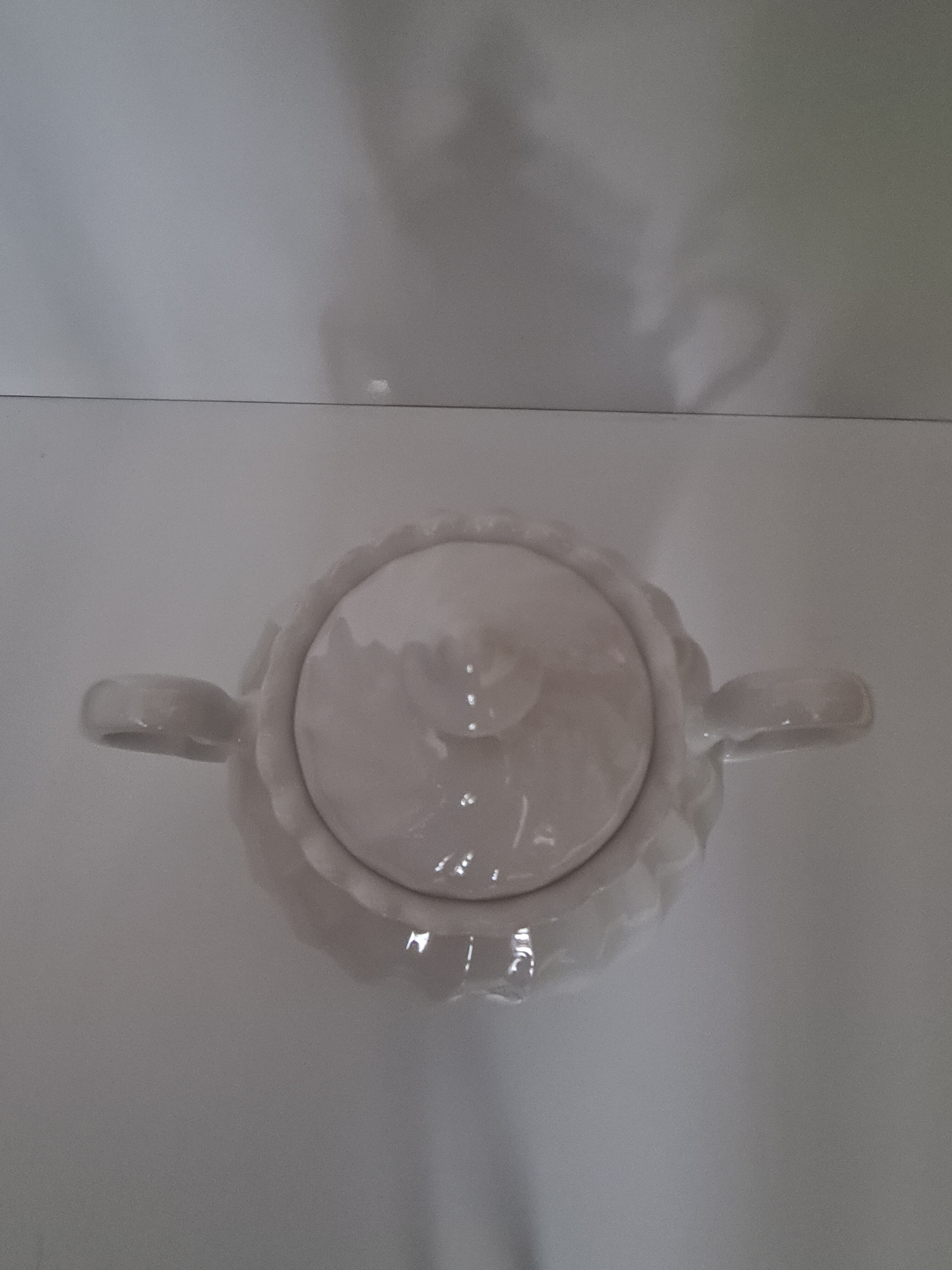 English white porcelain sugar bowl