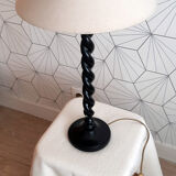 Turned wooden lamp