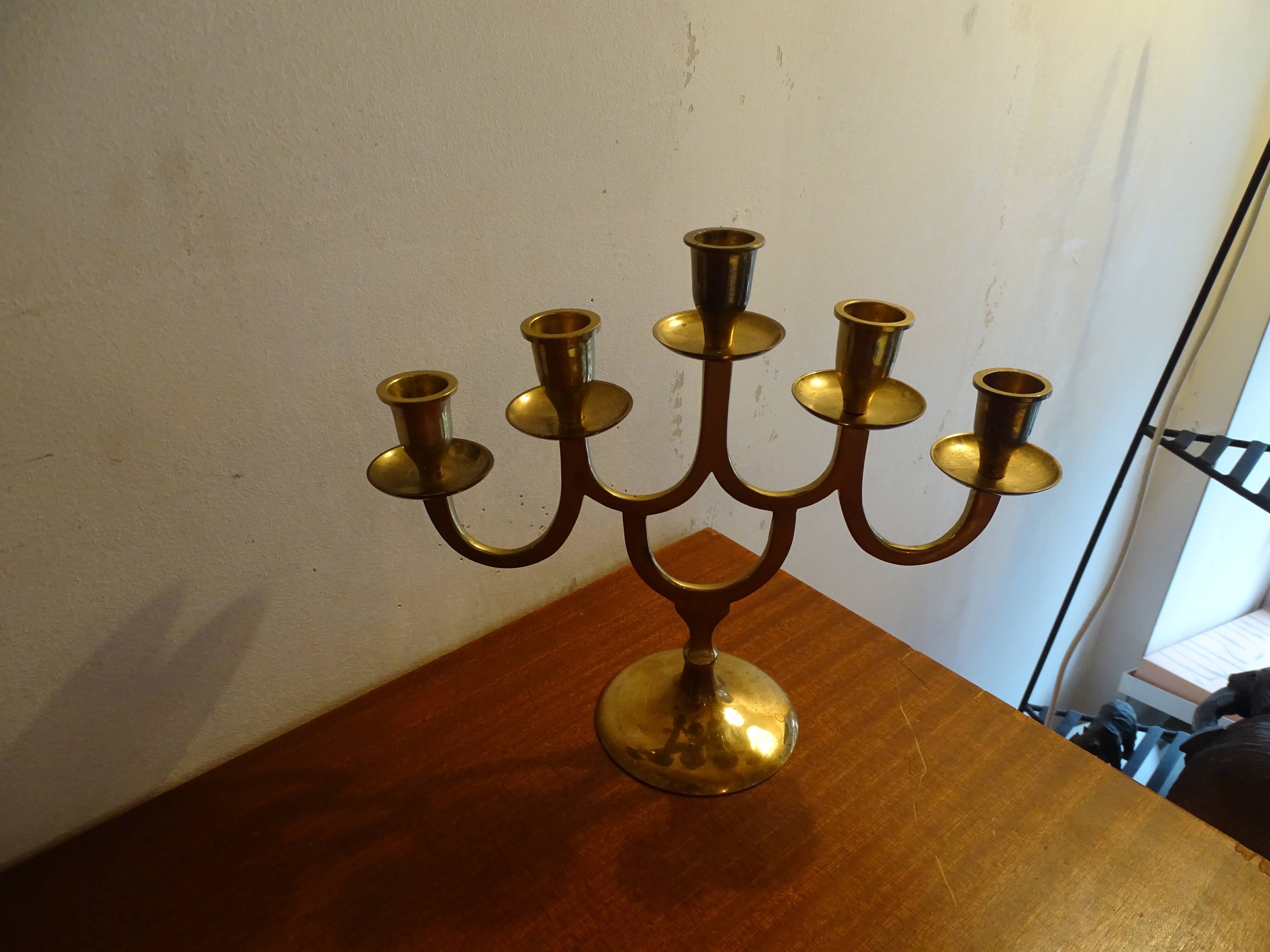 Chandelier 5 fires vintage brass