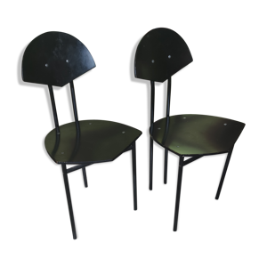 Paire de chaises design - bois noir