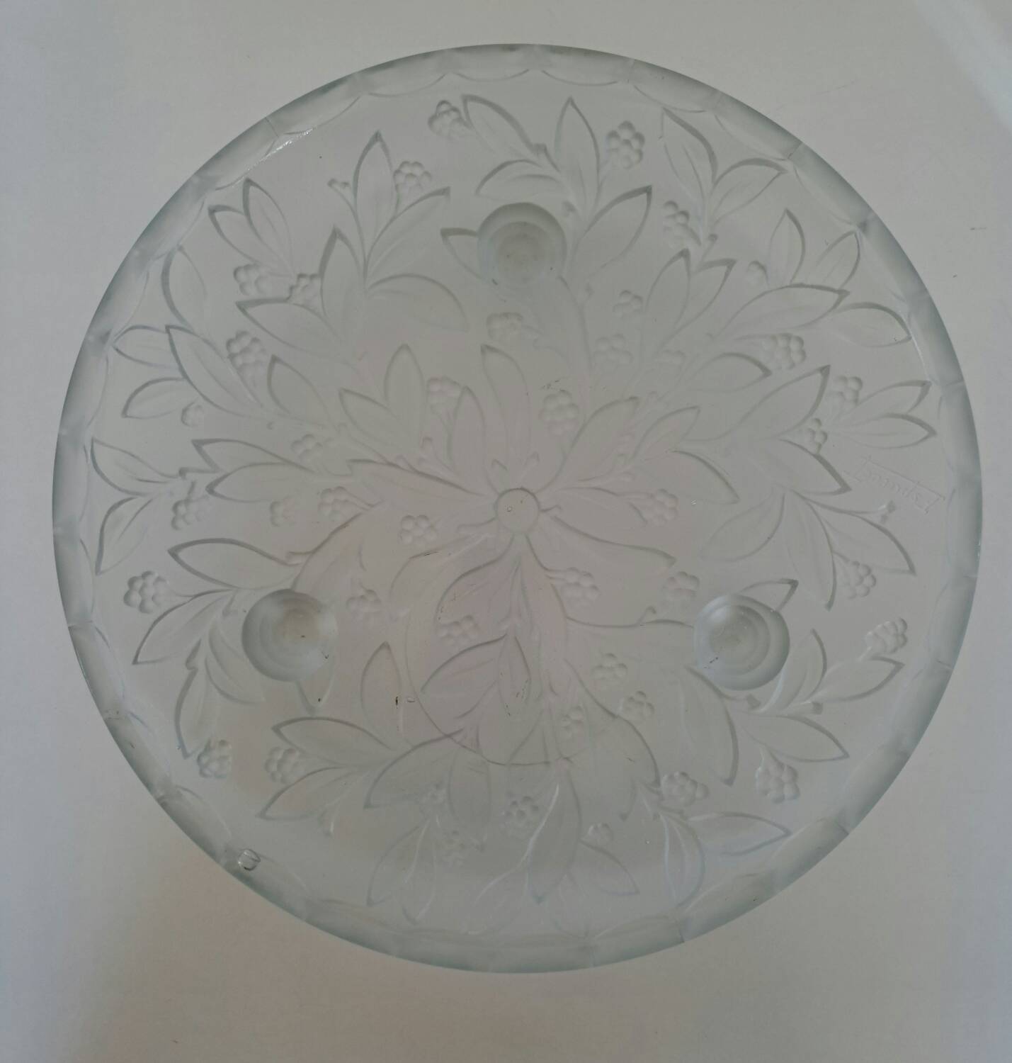 Art Deco opalescent glass bowl signed Espaivet