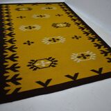 Midcentury design geometric rug / carpet, 1970s / Czechoslovakia