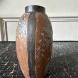 Vase en laiton émaillé