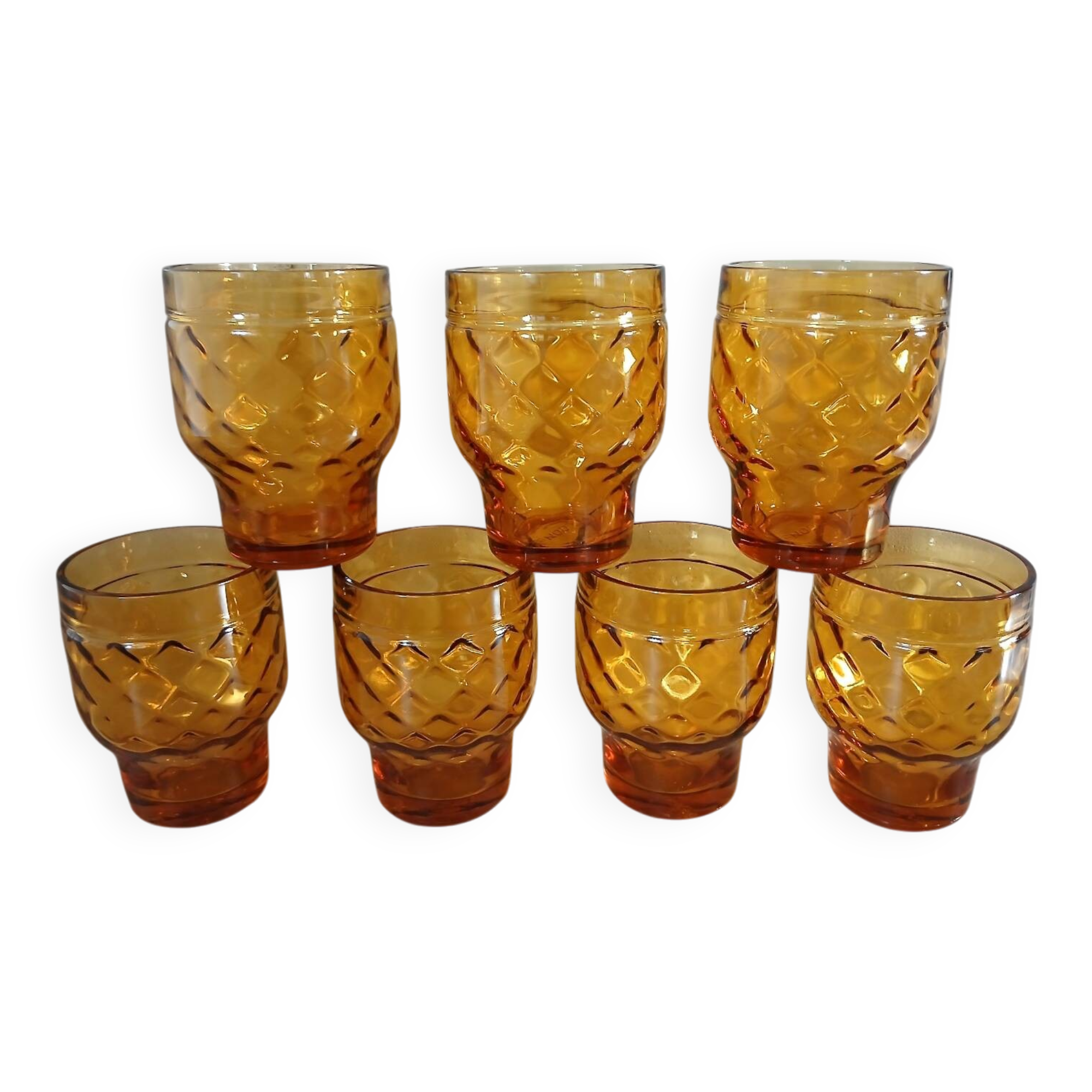 7 vintage water glasses "Pernod S.A."