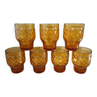 7 vintage water glasses "Pernod S.A."