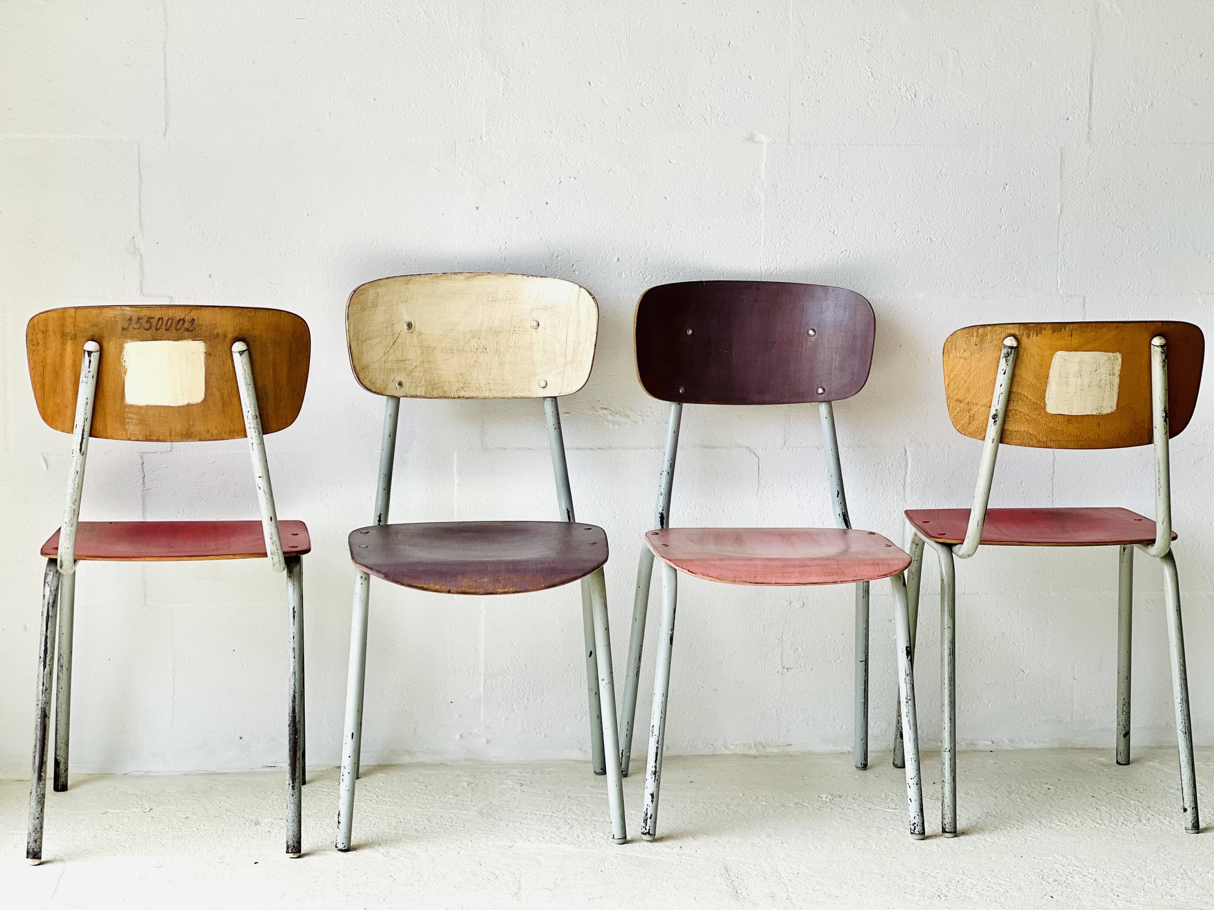 Chaises d'école Bistro, lot de 4