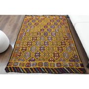 Vintage Turkish Oushak Handmade Wool & Cotton Yellow Area Rug 155x223