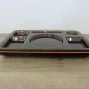 Set of 3 Guzzini trays, in smoked transparent ABS, 1970, Italy, vintage